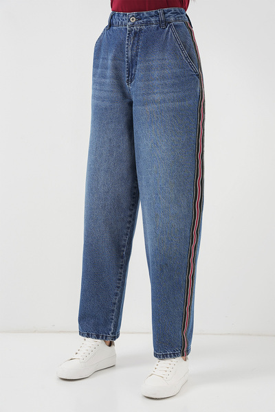 Modamorfo Women's Baggy Jeans 6700 - Navy Blue