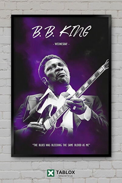 TABLOX Bb King Blues Τραγουδιστής κιθαρίστας Μουσική αφίσα με πλαίσιο εμφάνισ...