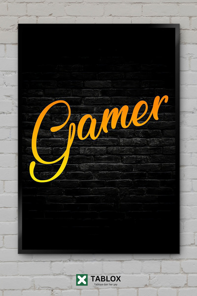 TABLOX Gamer Player Gaming Neon Αφίσα Διακοσμητικό Τέχνημα Τοίχου με Πλαίσιο ...