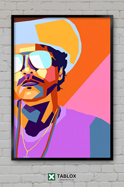 TABLOX Bruno Mars Τραγουδιστής Ποπ Μουσική Φανκ Πορτρέτο Διακοσμητικός πίνακα...