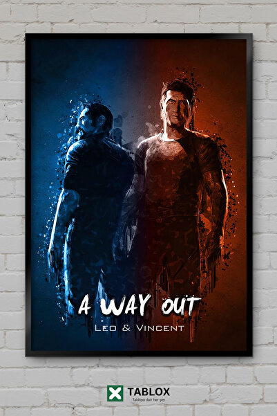 TABLOX A Way Out Escape Path Action Adventure Game Αφίσα Παιχνιδιού με Πλαίσι...
