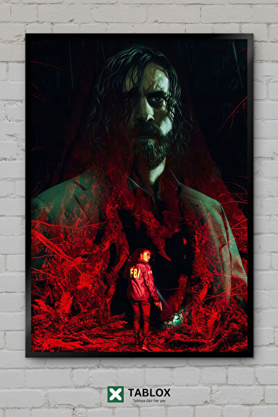TABLOX Alan Wake video igra horor triler pisac poster okvir izgled dekorativn...