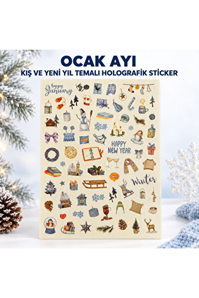 Beauty Box Ολογραφικό διακοσμητικό αυτοκόλλητο με θέμα τον Ιανουάριο, τον χει...