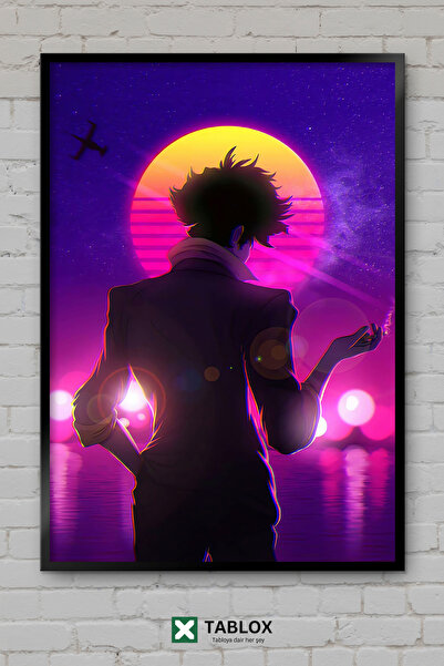 TABLOX Cowboy Bebop Anime Space Cowboy Jazz Tablou decorativ MDF înrămat retr...