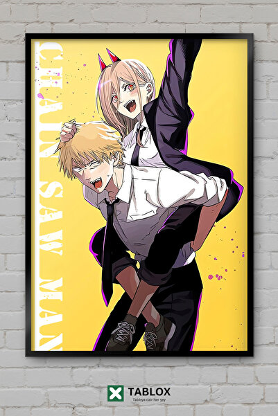 TABLOX Chainsaw Man Anime Manga Διακοσμητικός πίνακας MDF με κορνίζα με τον Ι...