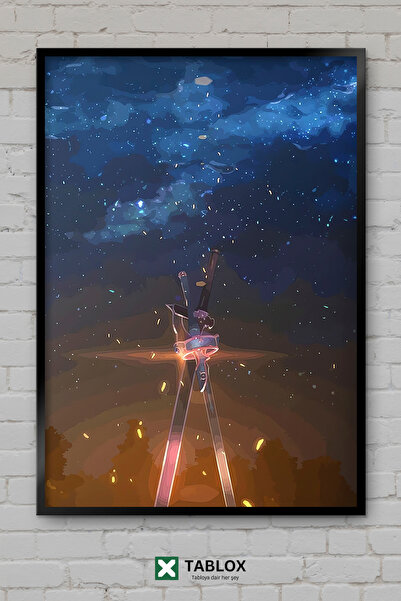 TABLOX Sword Art Online Anime Manga Jocuri cu sabie Tablou decorativ MDF cu r...