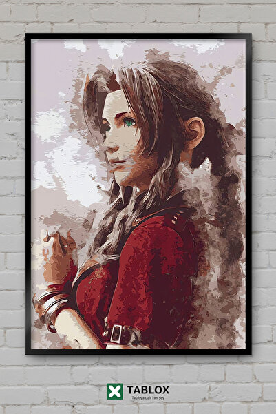 TABLOX Aerith Final Fantasy 7 akvarel likovi u akvarelu ukošena dekorativna M...