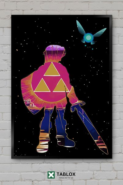 TABLOX Link Zelda Game Character Hero Fantastic Tablou decorativ înrămat din MDF