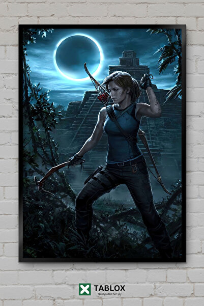 TABLOX Tomb Raider Lara Croft Αφίσα περιπέτειας βιντεοπαιχνιδιών με κορνίζα Δ...