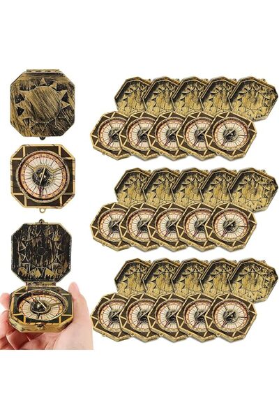 EXCEFORE 24 Pieces Pirate Compass Pirate Party Supplies Bulk, Plastic Pirate ...