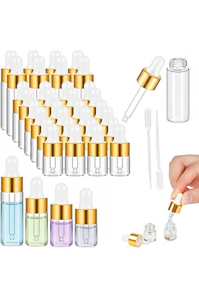 ALMEKAQUZ Sample Dropper Bottles, with 2 Pcs Plastic Droppers, 40 Pack Mini D...