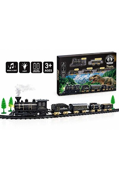 Toybox Electric Train Set for Kids, Battery-Powered Classic Toy Train with Li...