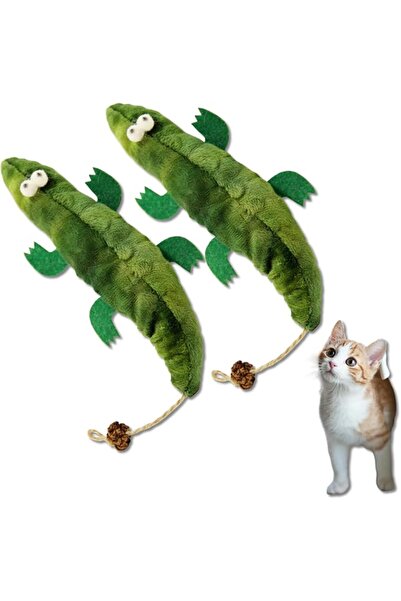 AZONEE 2Pcs Catnip Toys for Indoor Cats - Soft Plush Crocodile Catnip Kicker ...