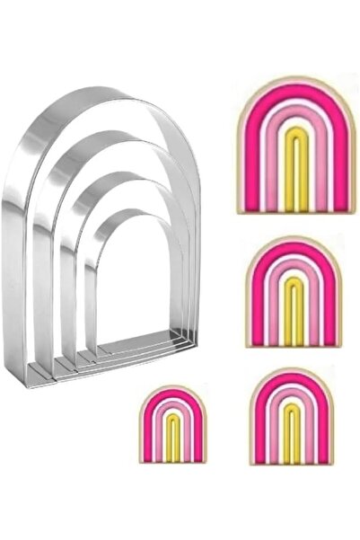 Yelajoy Arch Cookie Cutter Set - 4 Piece Stainless Steel Geometric Baking Mol...
