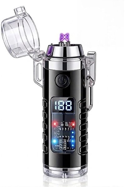 DHB tech Transparent Waterproof Dual Arc Lighter with Rechargeable Electric I...