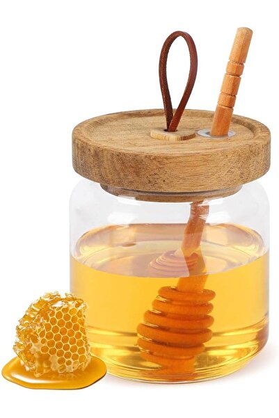 Yelajoy Honey Jars with Dipper, 17 Oz Airtight Glass Honey Dispenser with Aca...