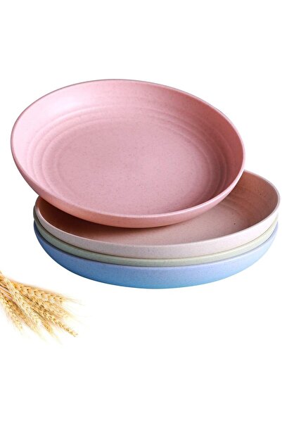 Noonedibs 4 Farfurii Ușoare din Paie de Grâu, 3.12 inch, Rezistente, Compatib...