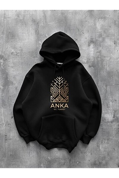 JANTIL MODA Unisex Oversize Φούτερ με κουκούλα με 3 κλωστές, τσέπη καγκουρό κ...