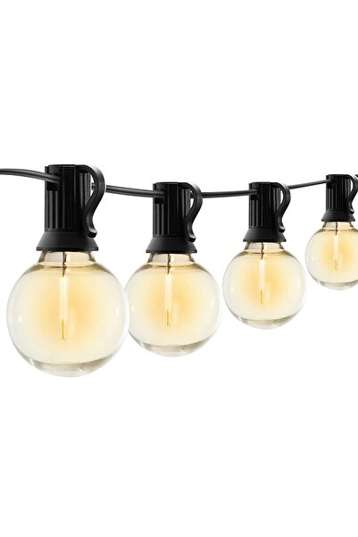 Noonedibs Guirlandă LED exterior 30m cu 36 de becuri G40 - Telecomandă, funcț...