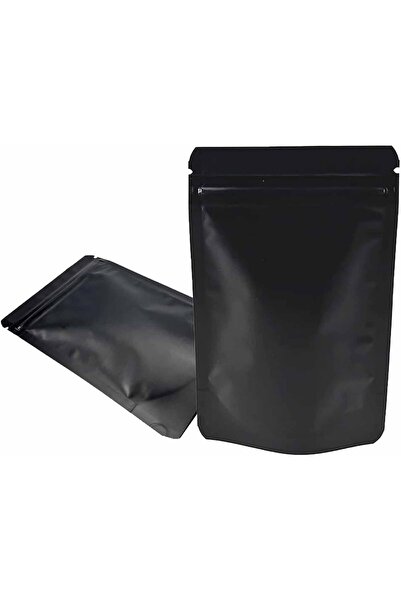 Arabest Stand-up Resealable Heat Seal Pouch,Brushed Black Aluminum Foil,3.35x...