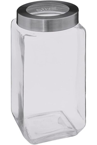 GENERAL Five Simply Smart Miro Glass Jar with Steel Rim Lid Clear and Silver ...