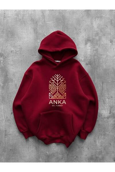 JANTIL MODA Unisex Oversize Φούτερ με κουκούλα με 3 κλωστές, τσέπη καγκουρό κ...