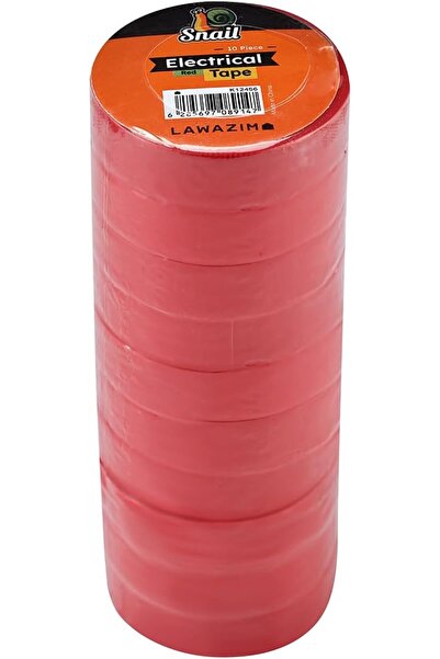 Lawazim Snail Electrical Tape - 10 Piece Red - Strong Adhesive, Weather Resis...