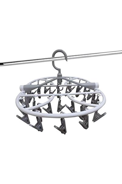 Arabest Foldable Laundry Drying Rack with 32 Clips,Windproof 360 Degree Swive...