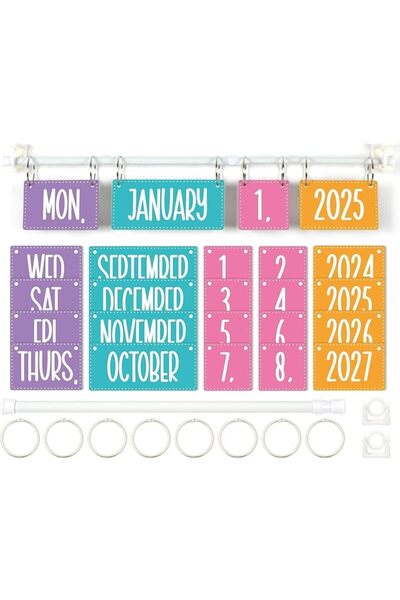 Bukela Rainbow Flip Calendar Bulletin Board Set with Adjustable Holder, Class...