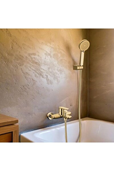 Saudi Ceramics خلاط حمام نحاس مع طقم دش للاستحمام، خرطوم دش الاستحمام بطول 1....