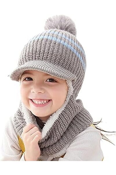 Arabest Toddler Kids 3-in-1 Winter Beanie Hat,Scarf and Mask Set,Fleece Lined...