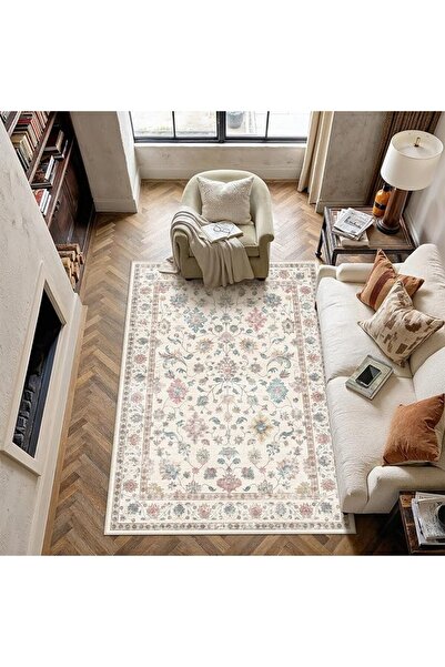 GENERAL PureCozy Vintage Living Room Rug 120x170cm Multicolor Retro Washable ...