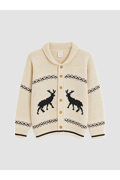 LC Waikiki I Geyik Embroidered Boy's Knitwear Cardigan from Freezen Store