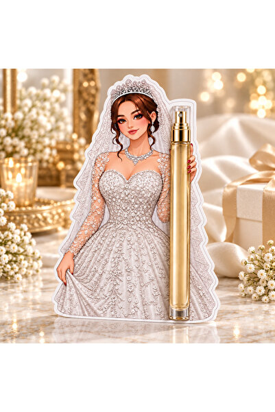 Generic Bridal Perfume Gift Cards with Filled Gold Bottles, 6-Piece Set | بطا...