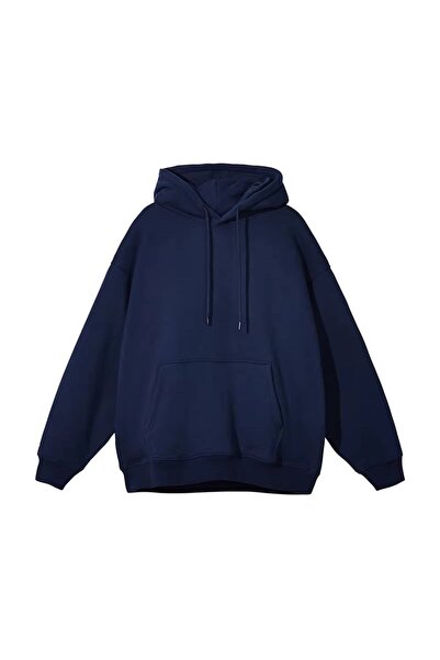 JANTIL MODA Unisex Oversize 3 Thread Raster Hooded Sweatshirt with Kangaroo P...
