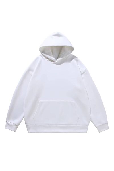JANTIL MODA Unisex Oversize 3 Thread Raster Hooded Sweatshirt with Kangaroo P...