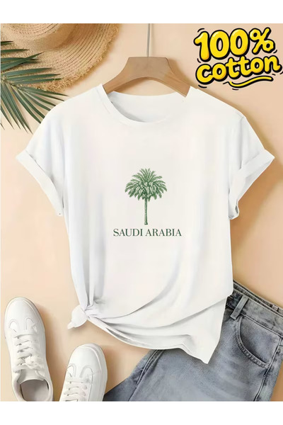 Ornella Studio تي شيرت كبير الحجم ثقيل الوزن لليوم الوطني السعودي للرجال والن...
