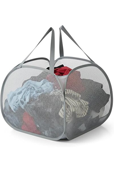 Kimmama Large Collapsible Mesh Laundry Basket,Foldable Pop Up Laundry Hamper ...