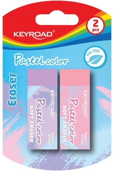 KEYROAD ممحاة عالمية الاستخدام للقلم الرصاص وأقلام التلوين / عبوة من قطعتين /...