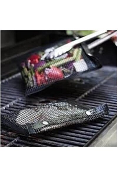 Showay Set of 2 BBQ Mesh Grill Bags Barbecue Bag 40 * 27cm Reusable Grilling ...