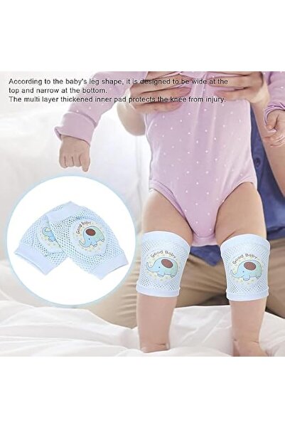ALMEKAQUZ 4PCS Baby Knee Pads, Cotton Material Mesh Design Breathable Knee Pads, Cute Not Tight Comf