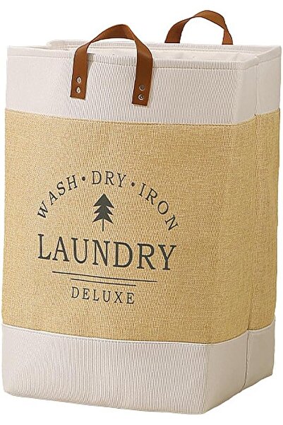 Clesante Laundry Hamper, 67L Collapsible Cotten Linen Storage Baskets, Portab...