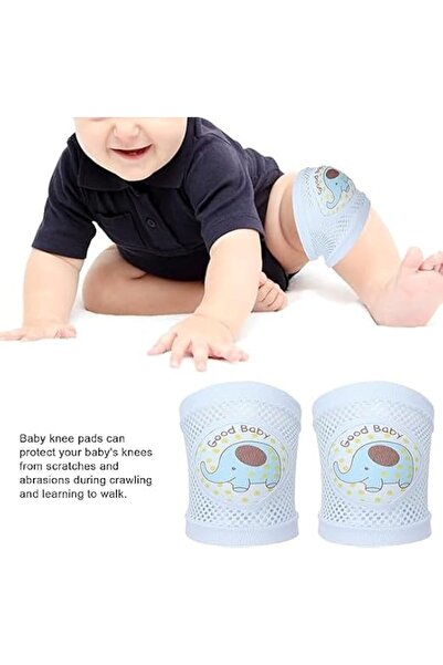 ALMEKAQUZ 4PCS Baby Knee Pads, Cotton Material Mesh Design Breathable Knee Pads, Cute Not Tight Comf