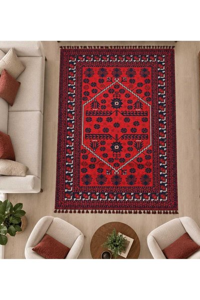 Safir Kilim – Yağcı Bedir Deseni Özel Tasarım Dokuma Kilim | Altı Kaymaz | Şı...