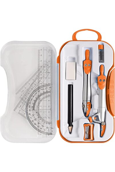 Generic Math Geometry Kit, 10 Pcs Student Supplies with Shatterproof Storage ...