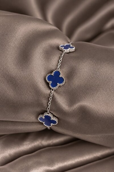 serelya 316L Steel Chain Silver Color Navy Clover Women Bracelet