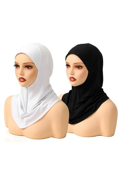 Choice ZH308-02 New Design Muslim Women Soild Instant Hijab With Hidden Zippe...