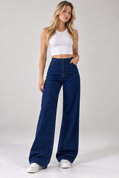 vayro Pantolon Jean Beli Lastikli Palazzo 350 08