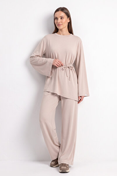 zenne Asymmetrical Modal Suit 26173 - Beige
