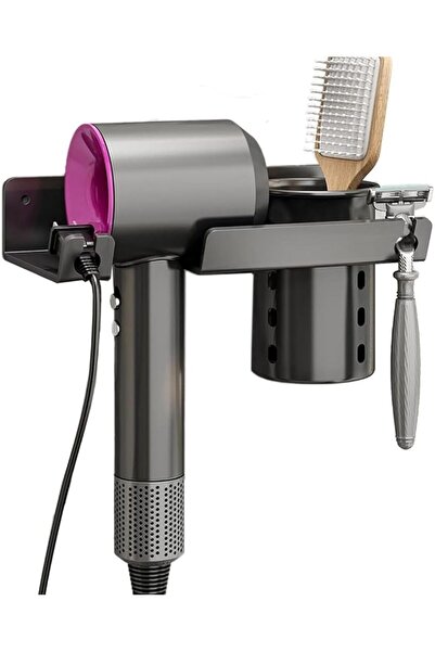 GENERAL Hair Dryer Stand - Carbon Steel Wall Mounted Hair Dryer Rack with Sty...